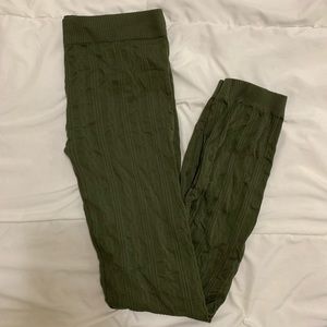Olive green textured legging